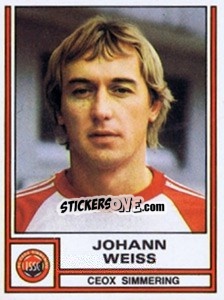 Cromo Johann Weiss - Österreichische Fußball-Bundesliga 1982-1983 - Panini