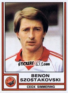 Sticker Benon Szostakovski - Österreichische Fußball-Bundesliga 1982-1983 - Panini