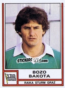 Sticker Bozo Bakota - Österreichische Fußball-Bundesliga 1982-1983 - Panini