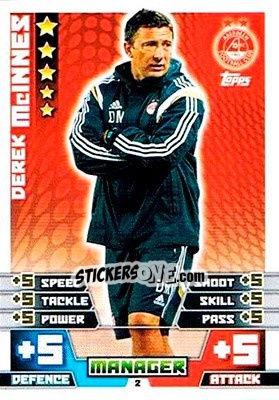 Sticker Derek McInnes - SPFL 2014-2015. Match Attax n. 2 - Topps