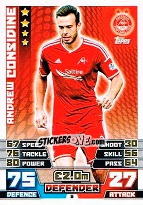 Sticker Andrew Considine - SPFL 2014-2015. Match Attax n. 5 - Topps