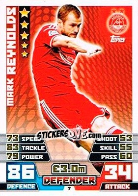 Sticker Mark Reynolds - SPFL 2014-2015. Match Attax n. 7 - Topps