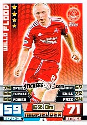 Sticker Willo Flood - SPFL 2014-2015. Match Attax n. 13 - Topps