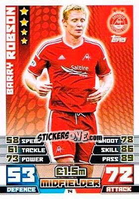 Sticker Barry Robson - SPFL 2014-2015. Match Attax n. 14 - Topps