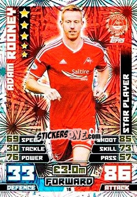 Sticker Adam Rooney - SPFL 2014-2015. Match Attax n. 16 - Topps