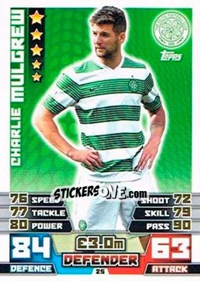 Sticker Charlie Mulgrew - SPFL 2014-2015. Match Attax n. 25 - Topps