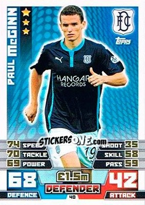 Cromo Paul McGinn - SPFL 2014-2015. Match Attax - Topps