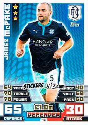 Sticker James McPake - SPFL 2014-2015. Match Attax n. 42 - Topps