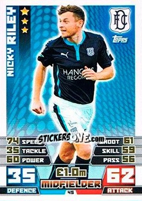 Sticker Nicky Riley - SPFL 2014-2015. Match Attax n. 45 - Topps