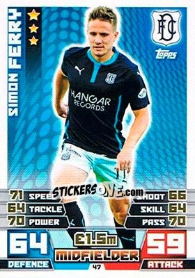 Sticker Simon Ferry - SPFL 2014-2015. Match Attax n. 47 - Topps