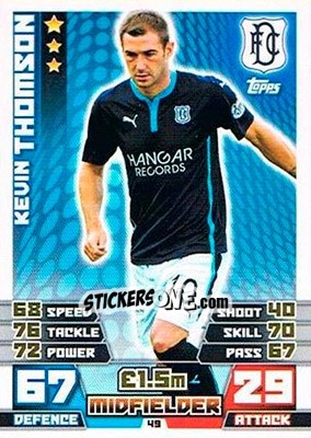 Cromo Kevin Thomson - SPFL 2014-2015. Match Attax n. 49 - Topps