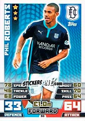 Sticker Phil Roberts - SPFL 2014-2015. Match Attax n. 50 - Topps