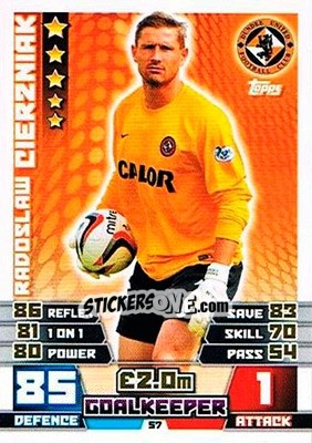 Sticker Radoslaw Cierzniak - SPFL 2014-2015. Match Attax n. 57 - Topps