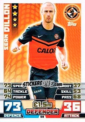 Sticker Sean Dillon - SPFL 2014-2015. Match Attax n. 59 - Topps