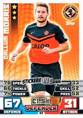 Sticker Callum Morris - SPFL 2014-2015. Match Attax n. 62 - Topps