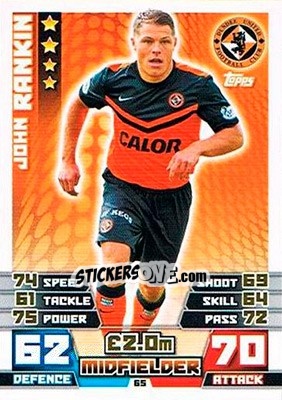 Cromo John Rankin - SPFL 2014-2015. Match Attax n. 65 - Topps