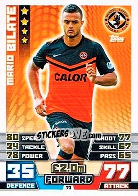 Sticker Mario Bilate - SPFL 2014-2015. Match Attax n. 70 - Topps
