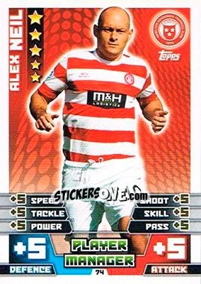 Sticker Alex Neil - SPFL 2014-2015. Match Attax n. 74 - Topps