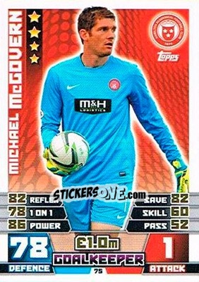 Sticker Maichael McGovern - SPFL 2014-2015. Match Attax n. 75 - Topps
