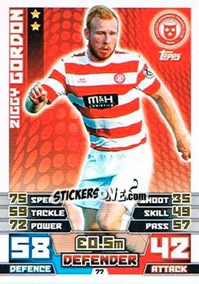 Sticker Ziggy Gordon - SPFL 2014-2015. Match Attax n. 77 - Topps