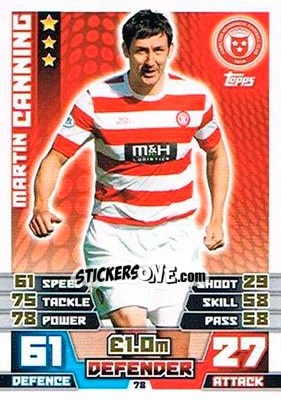 Sticker Martin Canning - SPFL 2014-2015. Match Attax n. 78 - Topps