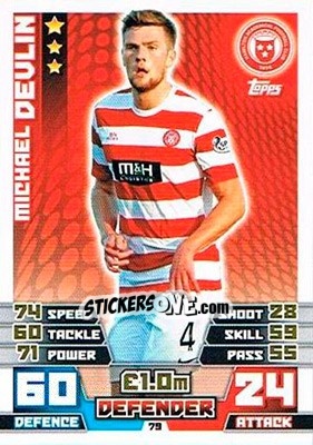 Sticker Michael Devlin - SPFL 2014-2015. Match Attax n. 79 - Topps