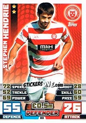 Sticker Stephen Hendrie - SPFL 2014-2015. Match Attax n. 80 - Topps