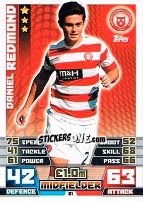 Sticker Daniel Redmond - SPFL 2014-2015. Match Attax n. 81 - Topps