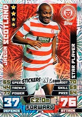 Sticker Jason Scotland - SPFL 2014-2015. Match Attax n. 87 - Topps