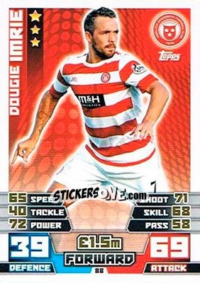 Sticker Dougie Imrie - SPFL 2014-2015. Match Attax n. 88 - Topps