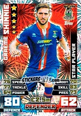 Sticker Graeme Shinnie - SPFL 2014-2015. Match Attax n. 95 - Topps