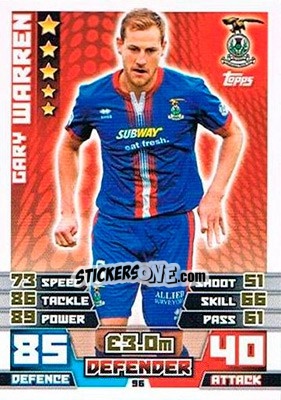 Figurina Gary Warren - SPFL 2014-2015. Match Attax - Topps