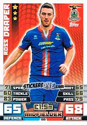 Sticker Ross Draper - SPFL 2014-2015. Match Attax n. 100 - Topps