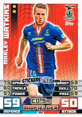 Sticker Marley Watkins - SPFL 2014-2015. Match Attax n. 103 - Topps