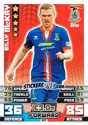 Sticker Billy McKay - SPFL 2014-2015. Match Attax n. 107 - Topps