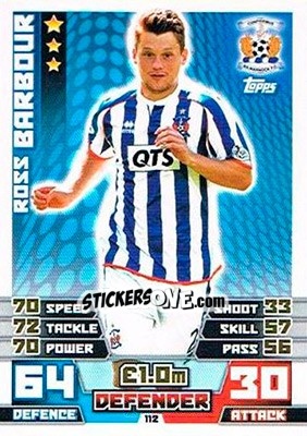 Sticker Ross Barbour - SPFL 2014-2015. Match Attax n. 112 - Topps
