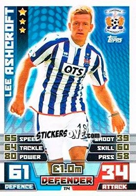 Sticker Lee Ashcroft - SPFL 2014-2015. Match Attax n. 114 - Topps