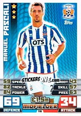 Sticker Manuel Pascali - SPFL 2014-2015. Match Attax n. 116 - Topps