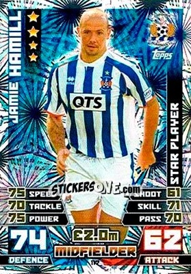 Sticker Jamie Hamill - SPFL 2014-2015. Match Attax n. 117 - Topps