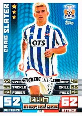 Sticker Craig Slater - SPFL 2014-2015. Match Attax n. 119 - Topps