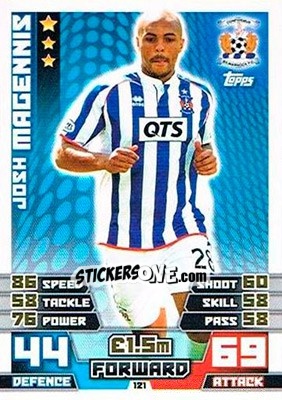 Sticker Josh Magennis - SPFL 2014-2015. Match Attax n. 121 - Topps
