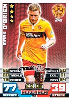 Sticker Mark O'Brien - SPFL 2014-2015. Match Attax n. 130 - Topps