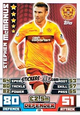 Sticker Stephen McManus - SPFL 2014-2015. Match Attax n. 131 - Topps
