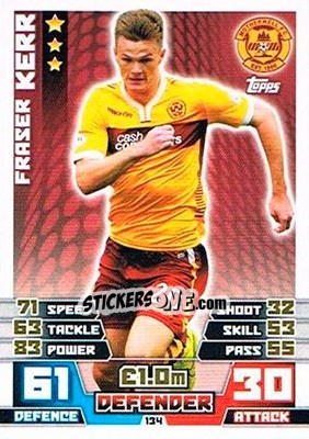 Figurina Fraser Kerr - SPFL 2014-2015. Match Attax n. 134 - Topps