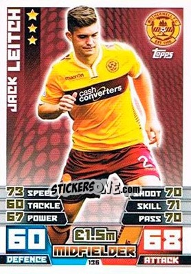 Sticker Jack Leitch - SPFL 2014-2015. Match Attax n. 136 - Topps