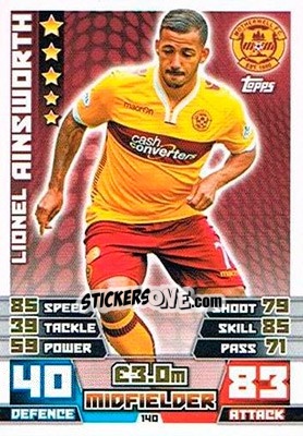 Cromo Lionel Ainsworth - SPFL 2014-2015. Match Attax - Topps