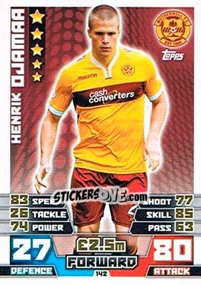 Sticker Henrik Ojamaa - SPFL 2014-2015. Match Attax n. 142 - Topps