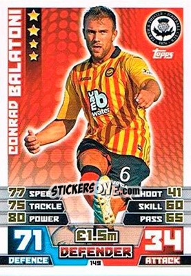 Sticker Conrad Balatoni - SPFL 2014-2015. Match Attax n. 149 - Topps