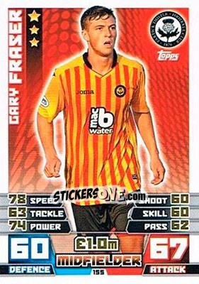 Figurina Gary Fraser - SPFL 2014-2015. Match Attax - Topps