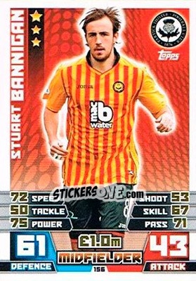 Sticker Stuart Banningan - SPFL 2014-2015. Match Attax n. 156 - Topps